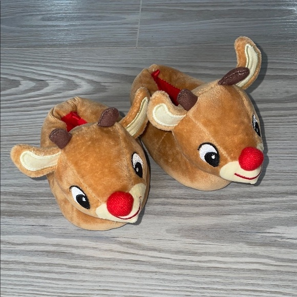 character arts Other - ⭐ Rudolph the Red-Nosed Reindeer Slippers | Baby Size 3 ⭐